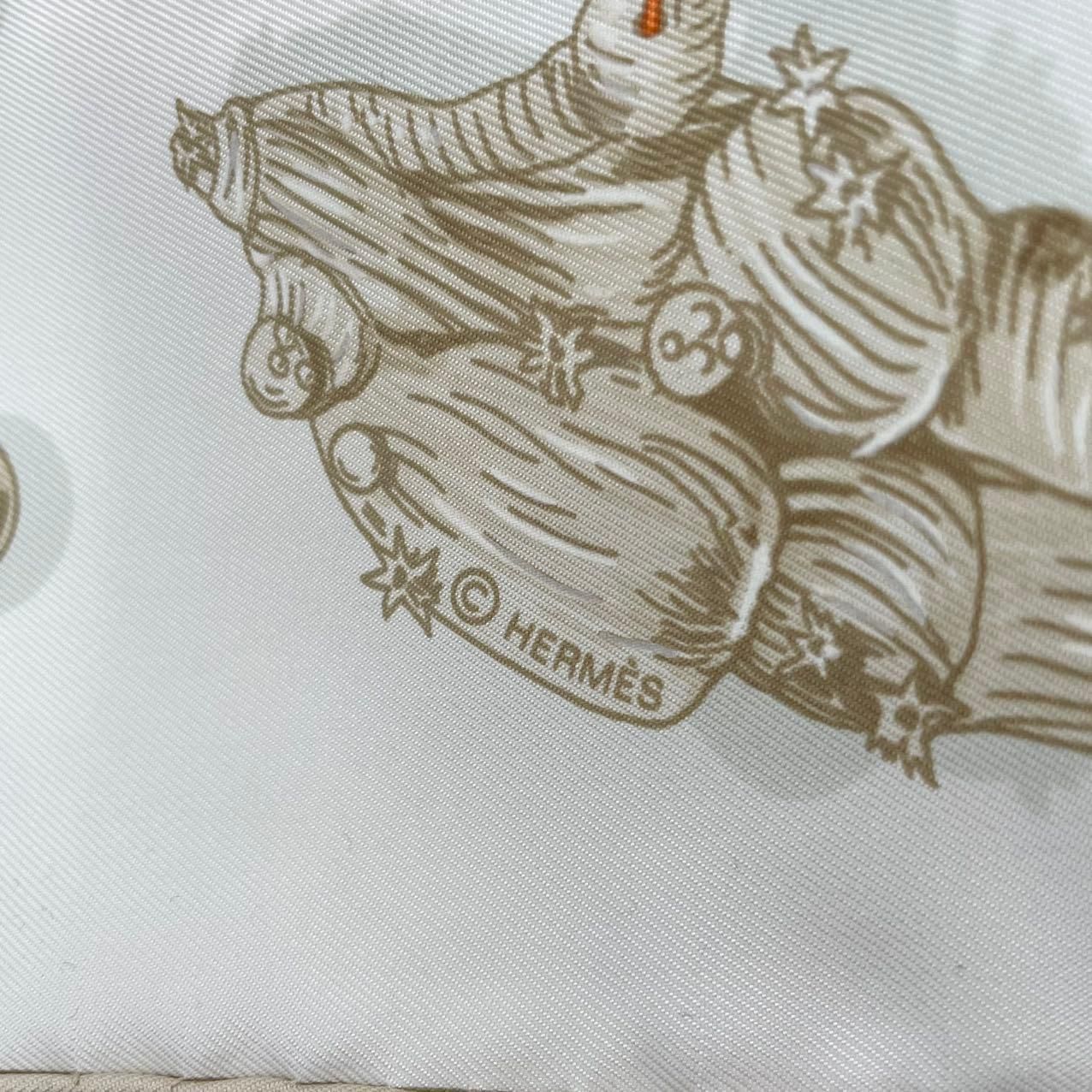 未使用品 HERMES エルメス カレ90 シルク スカーフ Reve de Corail