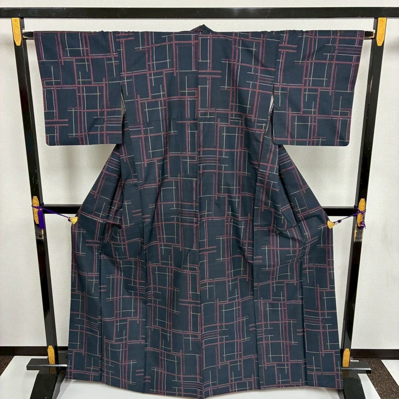 本場大島紬 一元式 幾何学模様 素敵な絣柄 正絹 着物 MK-2945 - メルカリ