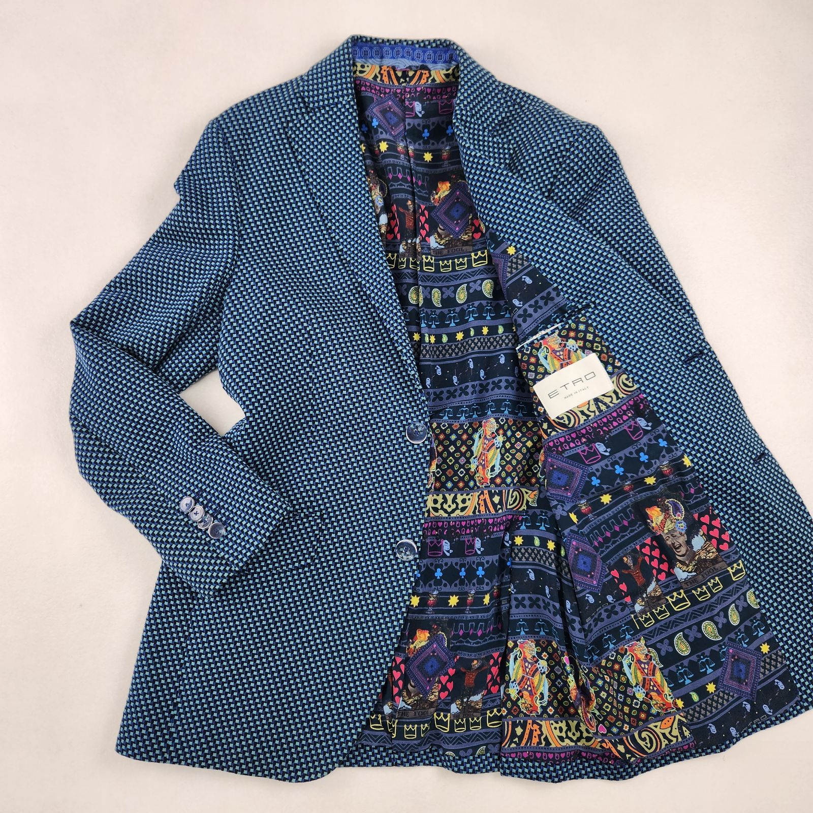 ETRO テーラードジャケット エトロ 総柄 裏地柄 現行 シルク