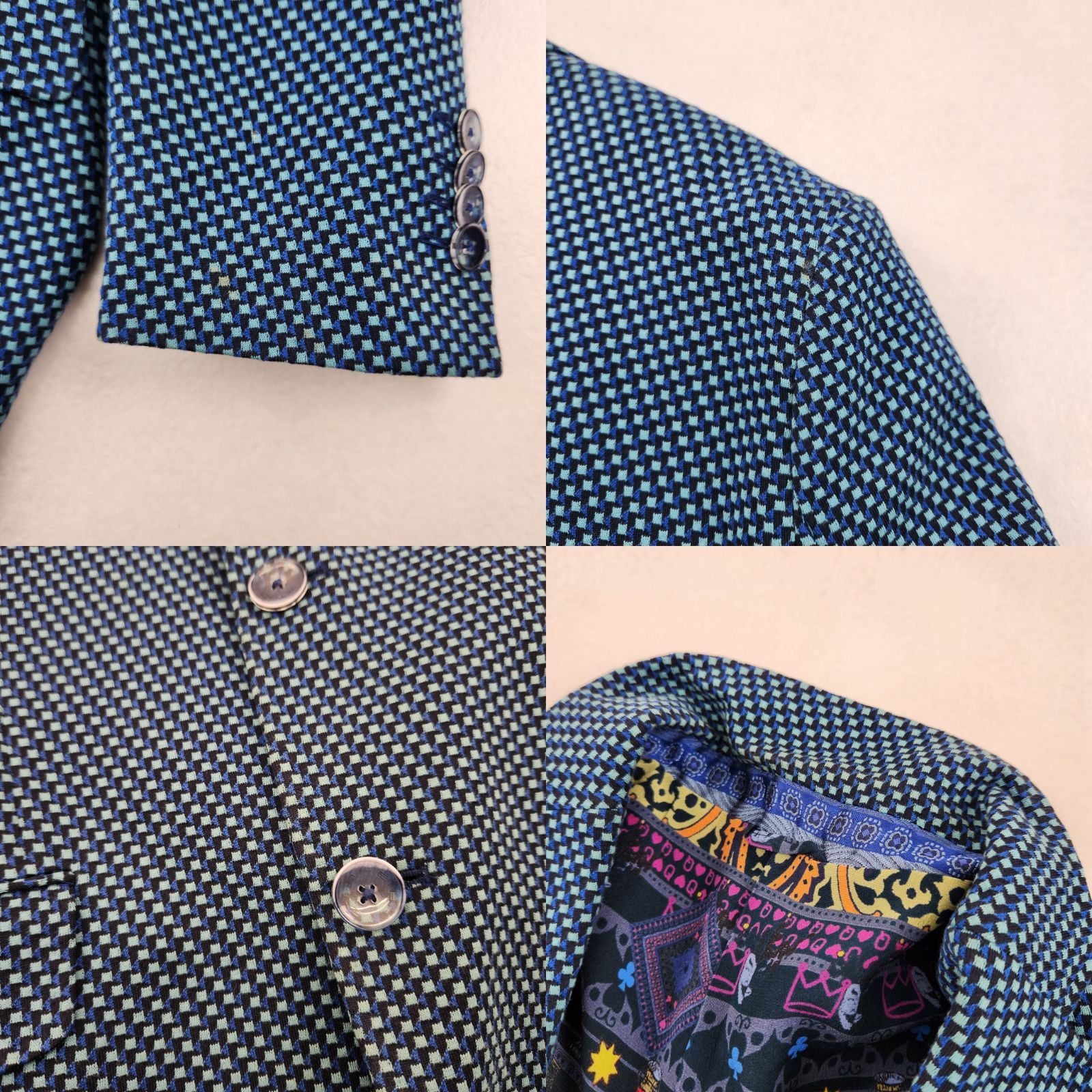 ETRO テーラードジャケット エトロ 総柄 裏地柄 現行 シルク