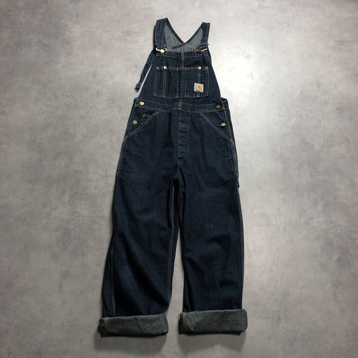 WQ1008○Carhartt：デニムオーバーオール 100周年モデル ○28×34