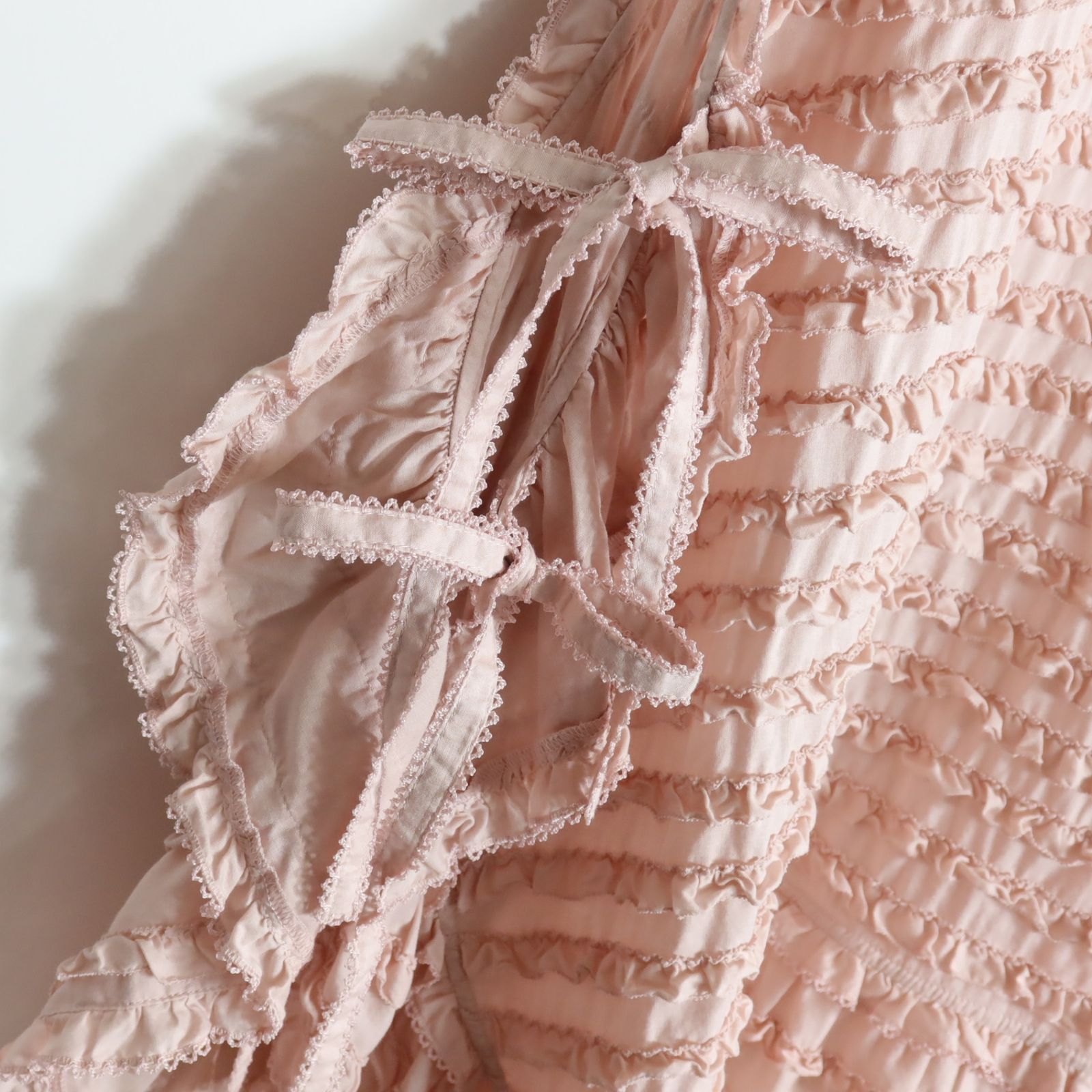 極美品】ピンクハウス☆フリルたっぷり&リボン♪ローンタブリエ