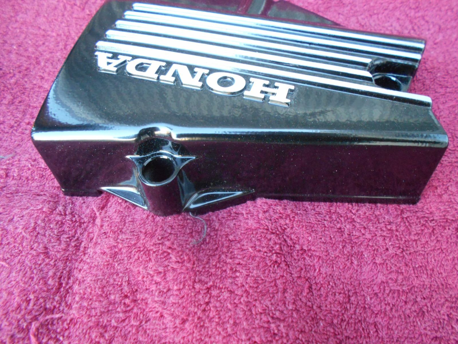 CBX400F 黒粉体塗装済 スプロケットカバー 当時物 再生品 レストア用