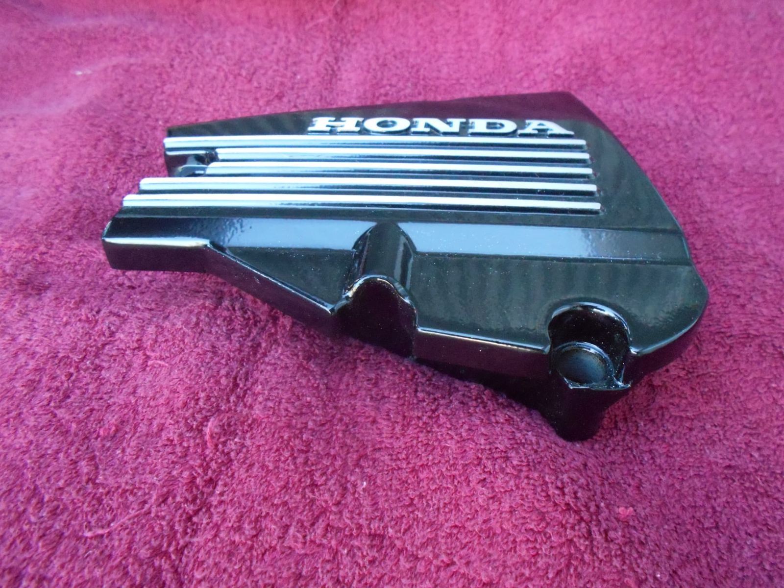 CBX400F 黒粉体塗装済 スプロケットカバー 当時物 再生品 レストア用