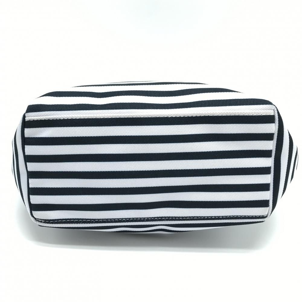 美品】パーリーゲイツ カートバッグ ネイビー×白 ボーダー ニコちゃん