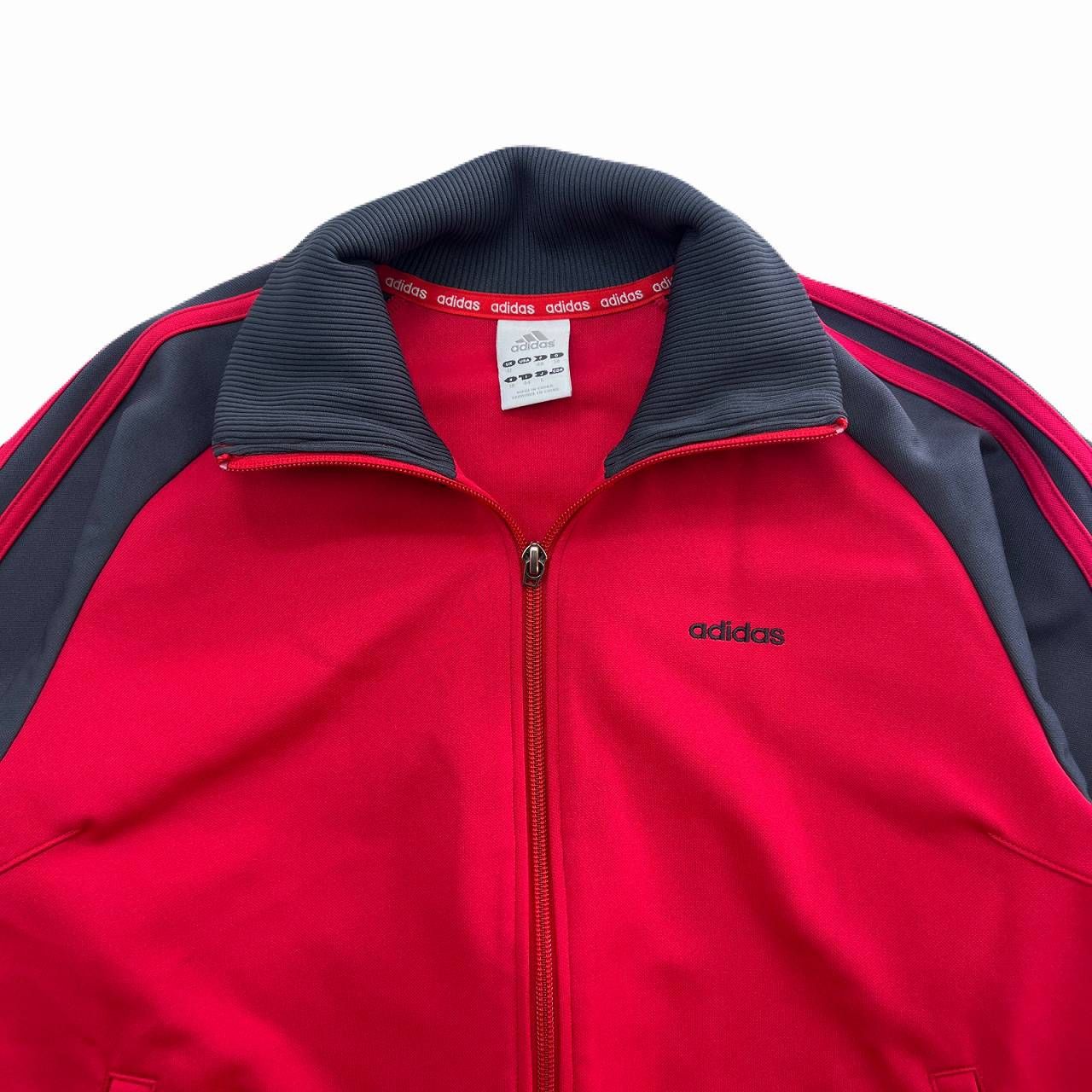 アディダス トラックジャケット メンズ L レッド ジャージ スポーツ