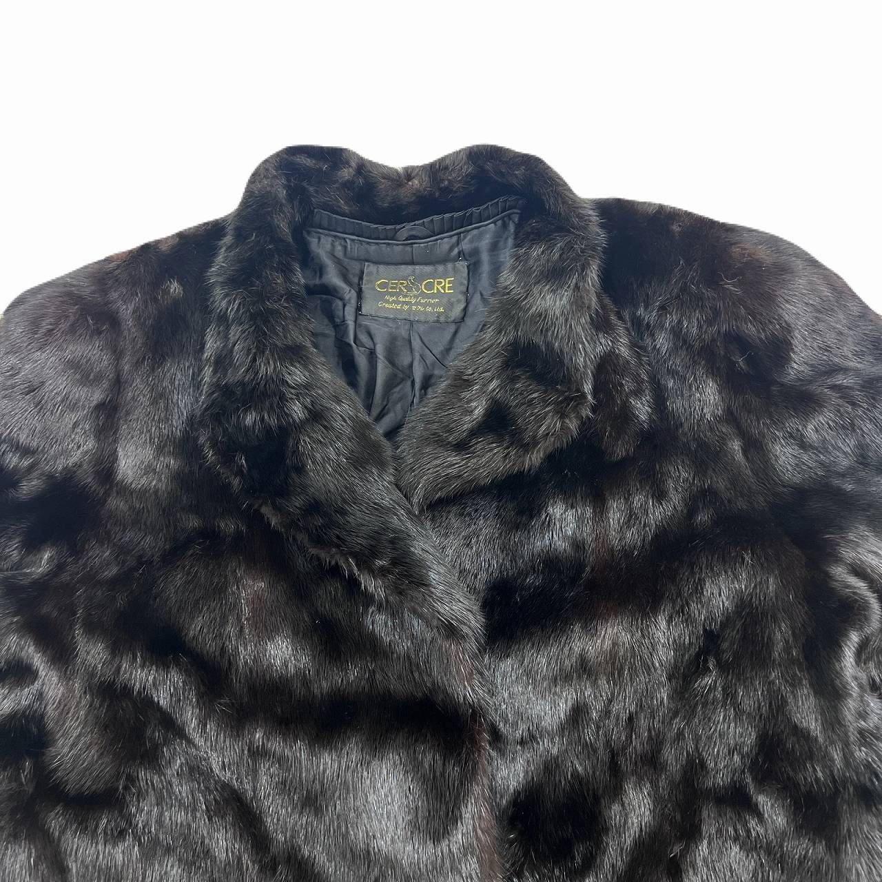 CERCRE ミンクコート レディース 15号 ブラック ファーコート リアル
