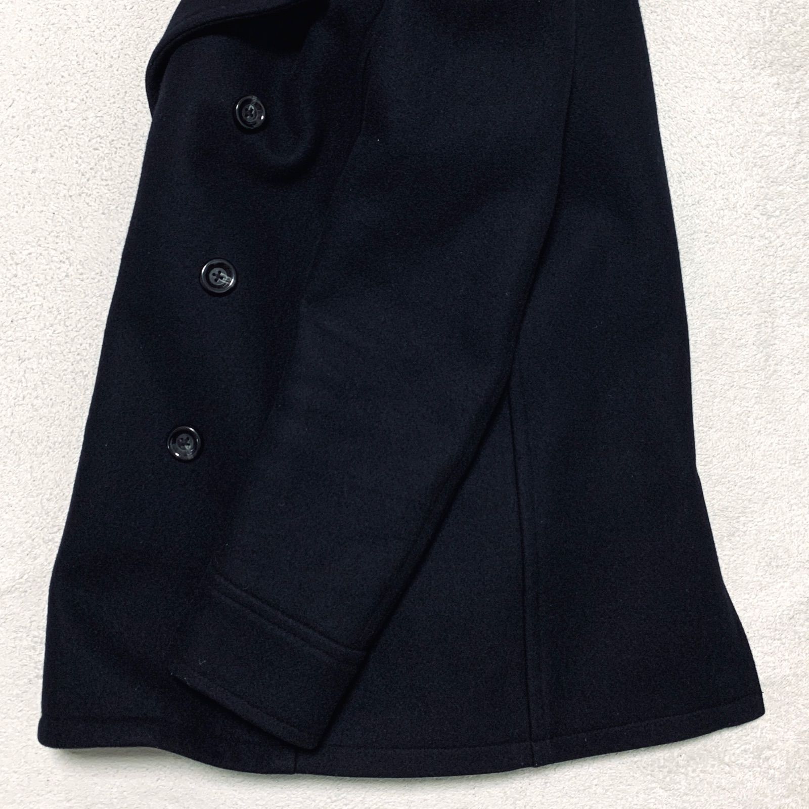 Pherrow's フェローズ　ブラック ウール ピーコート 40 Pherrow's Pコート ピーコート ウールメルトン ダブルブレスト Lサイズ