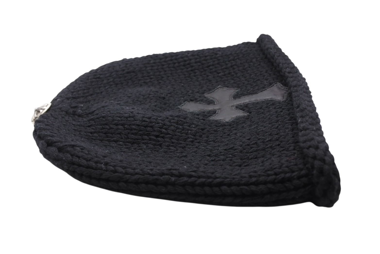 新品同様 CHROME HEARTS クロムハーツ クロスパッチ ニットキャップ