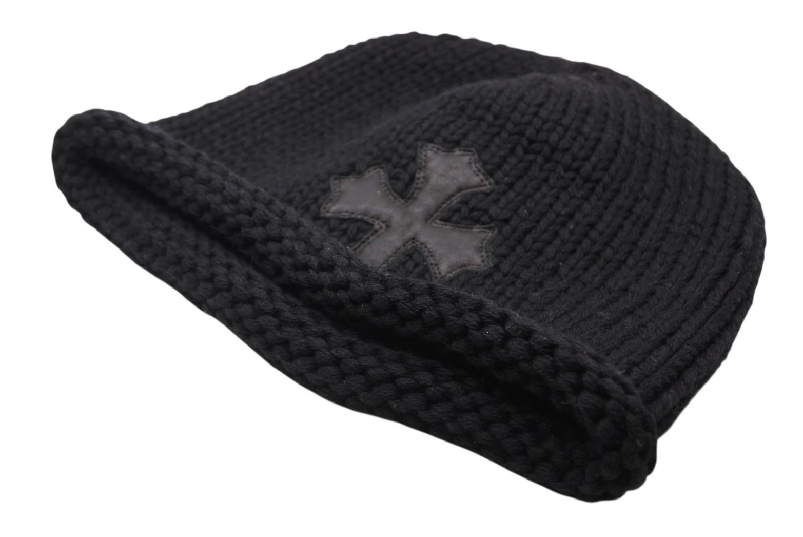 新品同様 CHROME HEARTS クロムハーツ クロスパッチ ニットキャップ