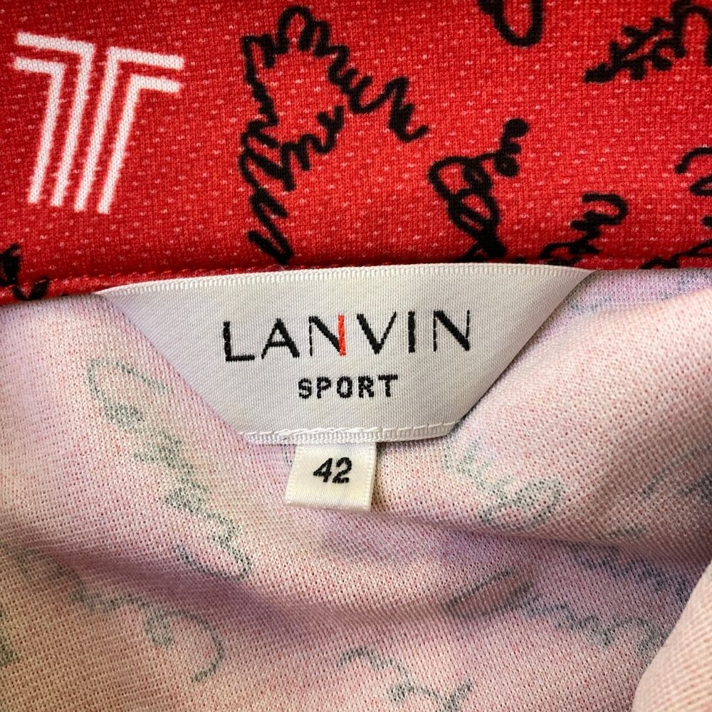 美品【LANVINSPORT】ランバンスポール42 長袖 ジップ ゴルフ ランバン スポール LANVIN SPORT ベア天竺ハーフジップ長袖