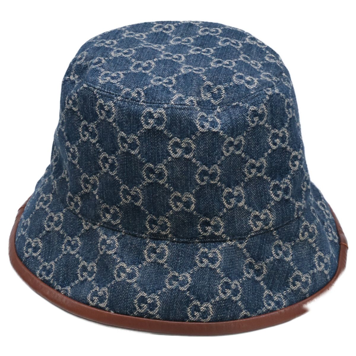 【最終値下げ】GUCCI グッチ バケットハット 青 GGパターン GUCCI グッチ 【国内正規】576371 レザートリム GGデニム バケット