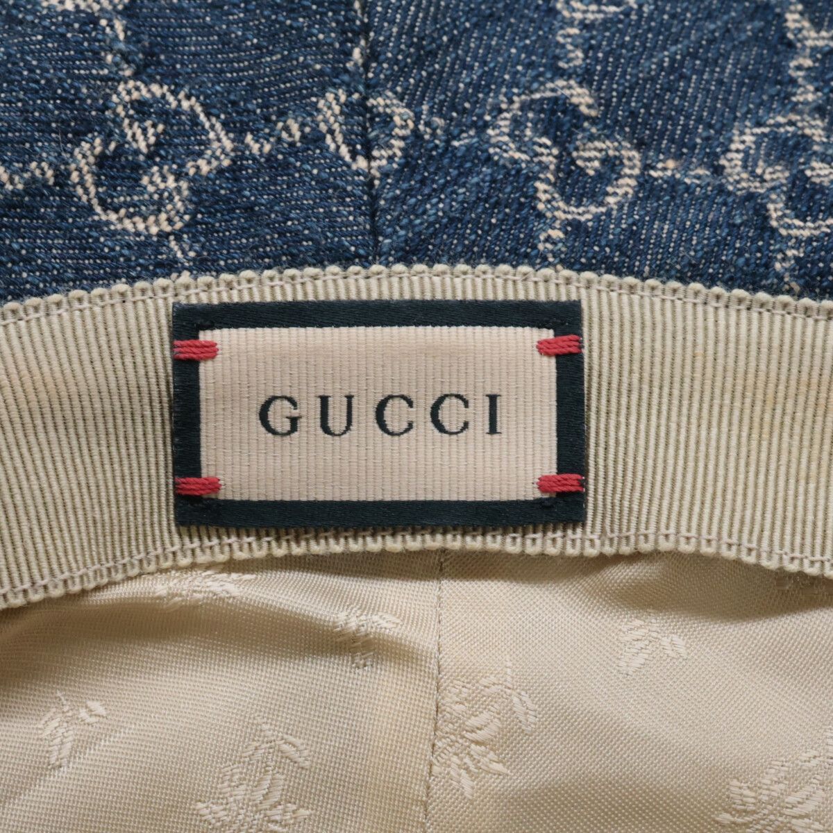 GUCCI グッチ 【国内正規】576371 レザートリム GGデニム バケット