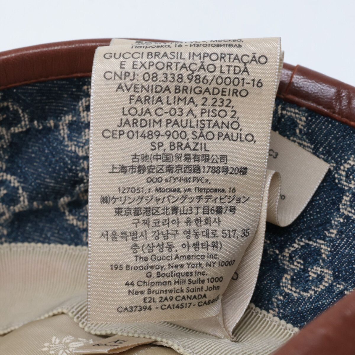 GUCCI グッチ 【国内正規】576371 レザートリム GGデニム バケット