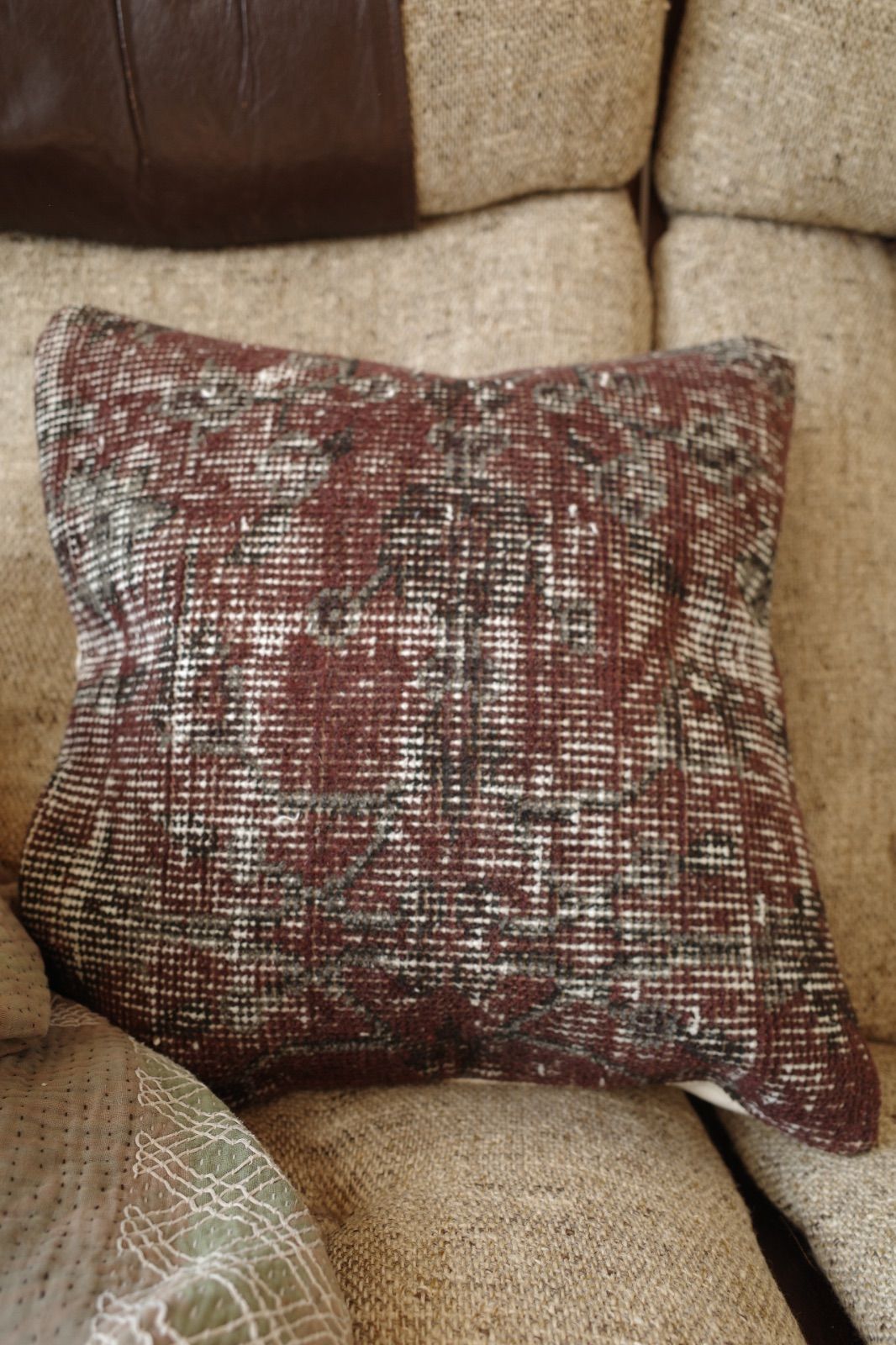 ヴィンテージラグ クッションカバー【99】 本物 2個SET✳︎ブルー