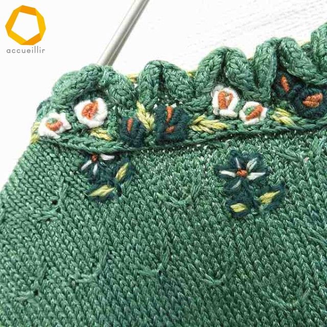 【美品】マクダビッド　ニットベスト　アルパカ混　花柄刺繍　ハンドメイド　ドイツ製 マックデイビッド McDavid ドイツ製 ヴィンテージ ニット ベスト