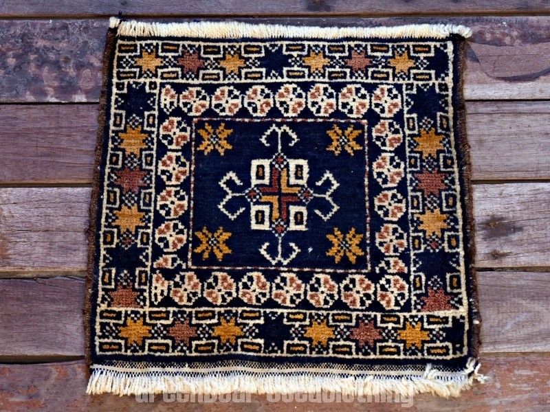 RAGB048 ヴィンテージ ミニラグ トライバルラグ 絨毯 36cm×33cm - メルカリ