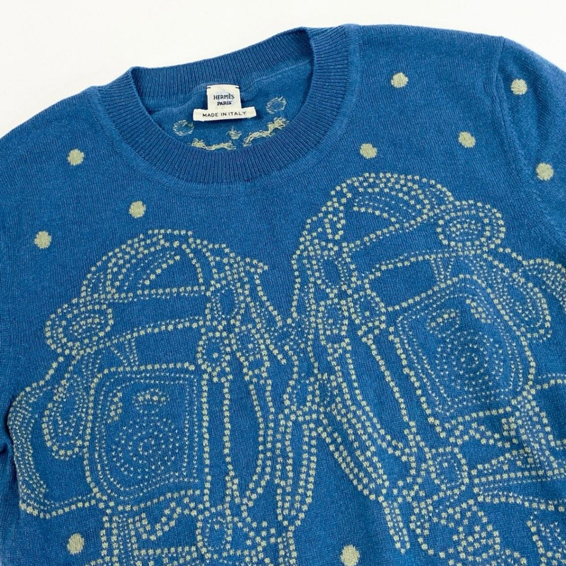 エルメス シャツ ニット Brides de Gala M カシミヤ シルク エルメス シャツ ニット Brides de Gala M カシミヤ シルク Bride de