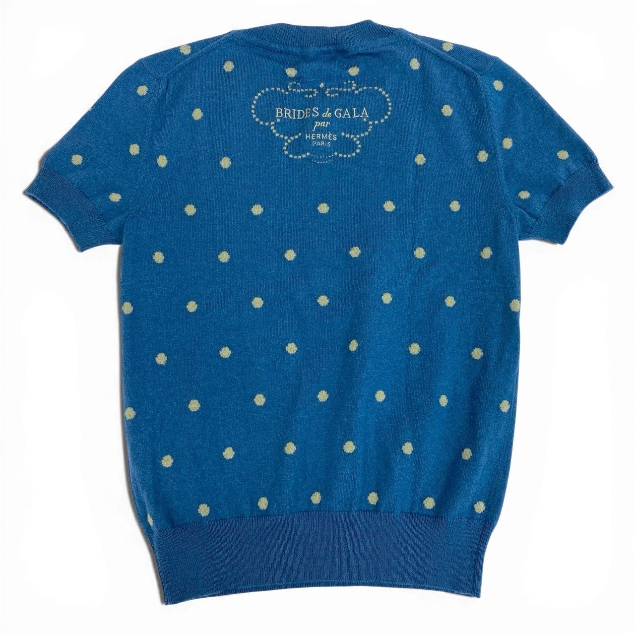 57a13 HERMES エルメス BRIDES DE GALA 半袖ニットセーター カシミヤ