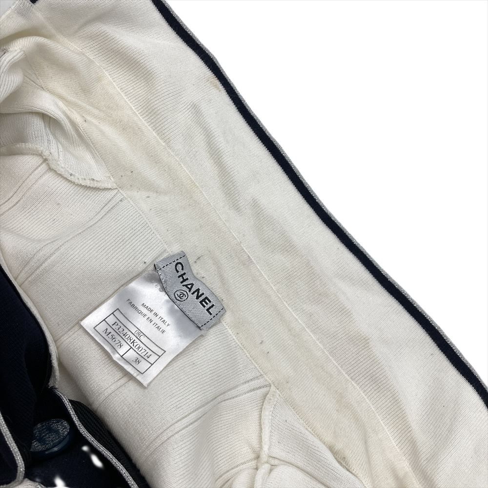 シャネル CHANEL ノースリーブ ポロ ニット コットン レーヨン