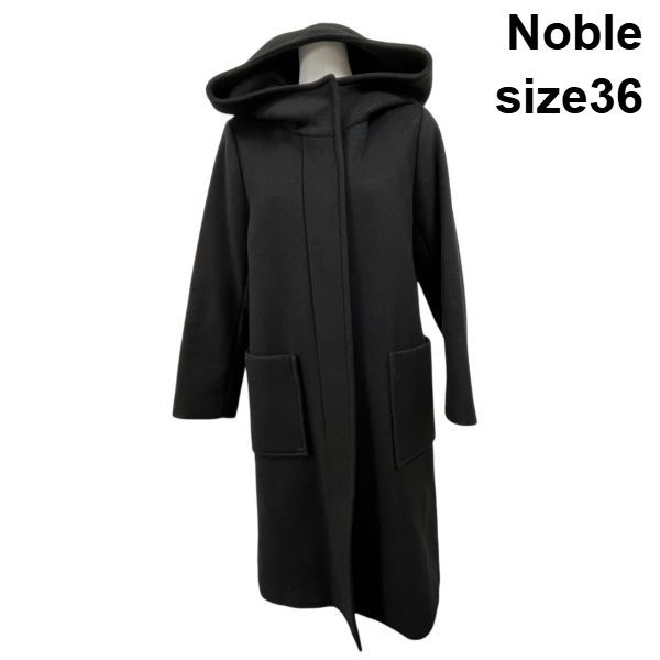 □ ノーブル Noble アウター ロングコート ウールコート 長袖 フード