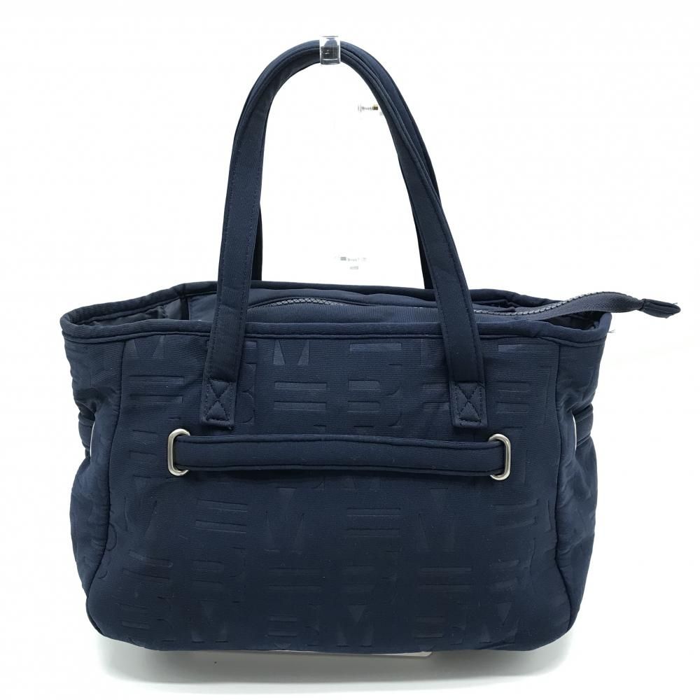 マスターバニー カートバッグ ネイビー エンボスロゴ総柄 内ポケット