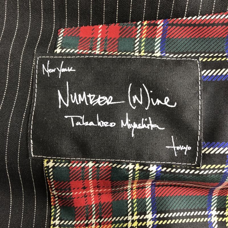ナンバーナイン　ストライプ テーラードジャケット & パンツ セット 中古】NUMBER(N)INE ストライプテーラードジャケット 2 ブラック