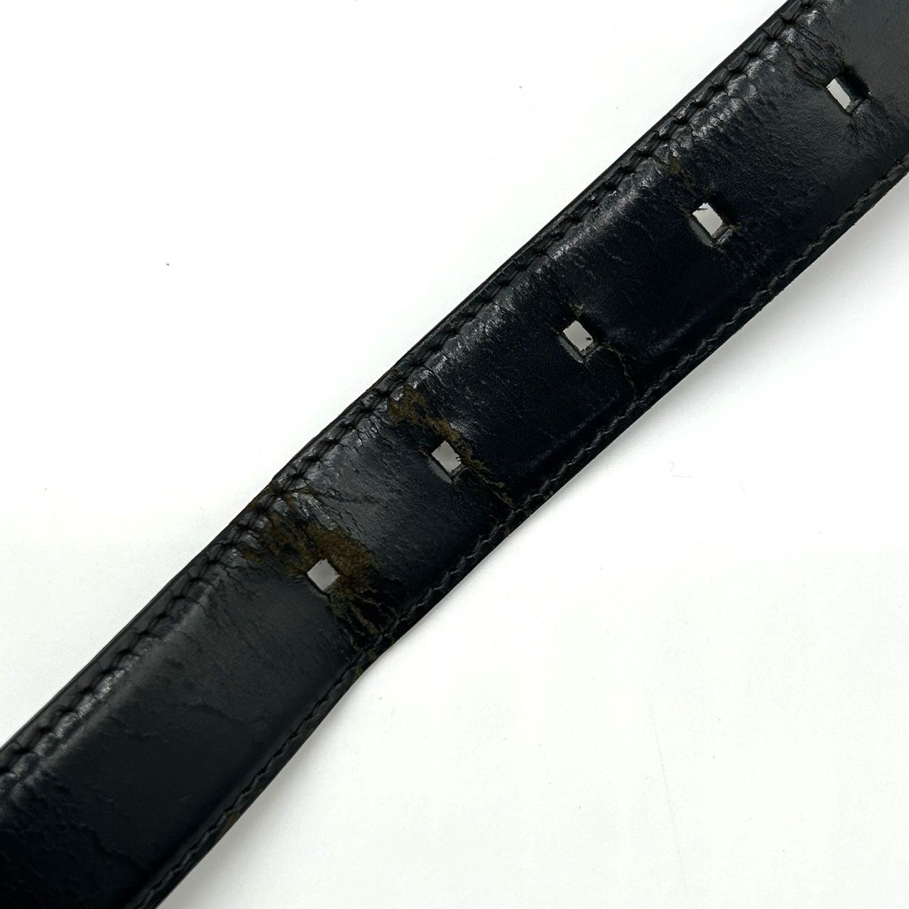 BVLGARI ブルガリ ベルト ブラック レザー メンズ シルバー金具【本物保証】 BVLGARI ブルガリ レザーベルト ブラック シルバー金具 イタリア製