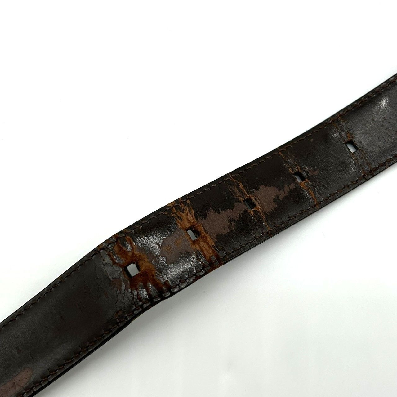 BVLGARI ブルガリ レザーベルト ブラック シルバー金具 イタリア製