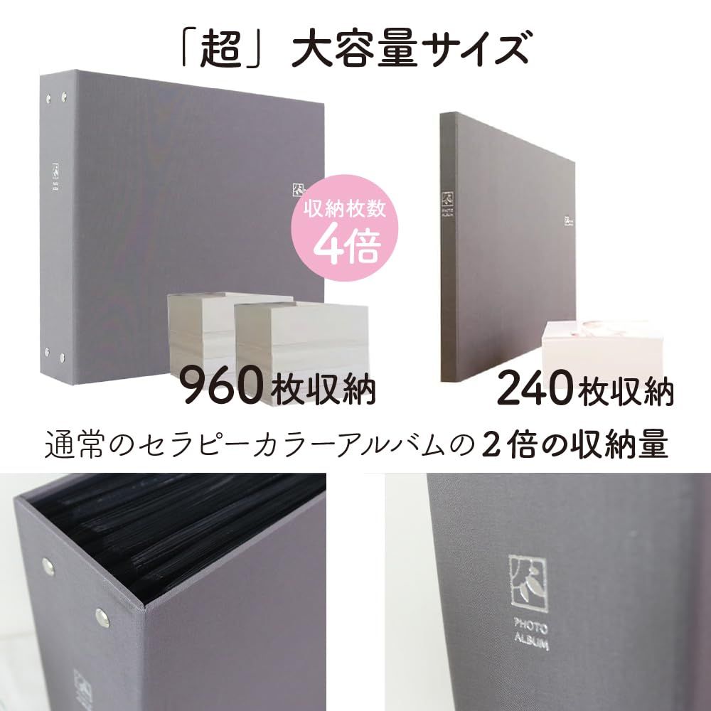 新品 アルバム 写真 大容量 L判960枚収納 ナカバヤシ メガ セラピー