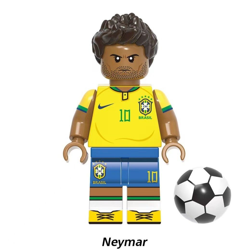 2セット、ロナウドLサイズ、ネイマール、Mサイズ LEGO互換 8体セット W杯カップサッカー ネイマール メッシ ロナウド