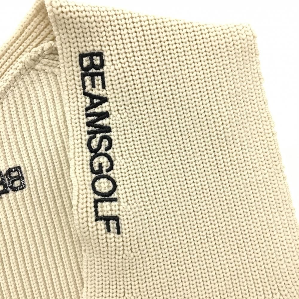 新品】ビームスゴルフ ニットベスト ベージュ Vネック 前ポケット