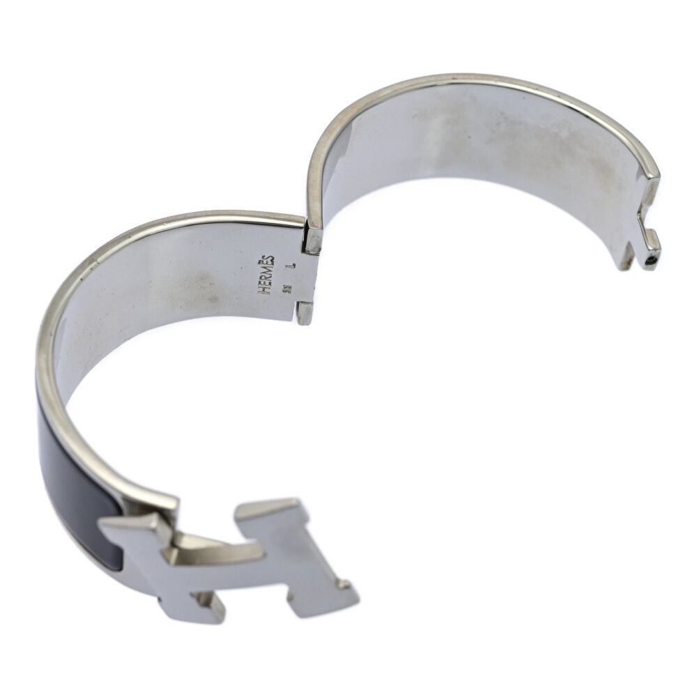 HERMES エルメス クリッククラックGM・＃L Hロゴバングル/合金/メッキ