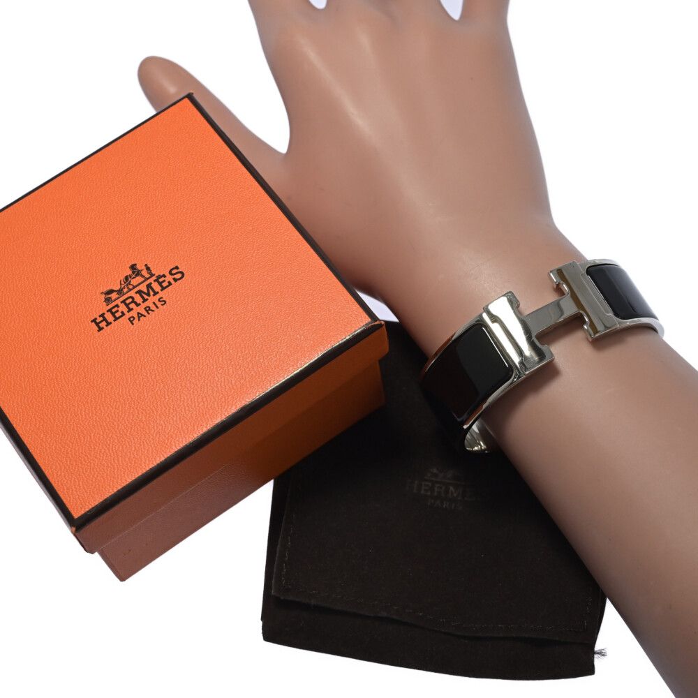 HERMES エルメス クリッククラックGM・＃L Hロゴバングル/合金/メッキ