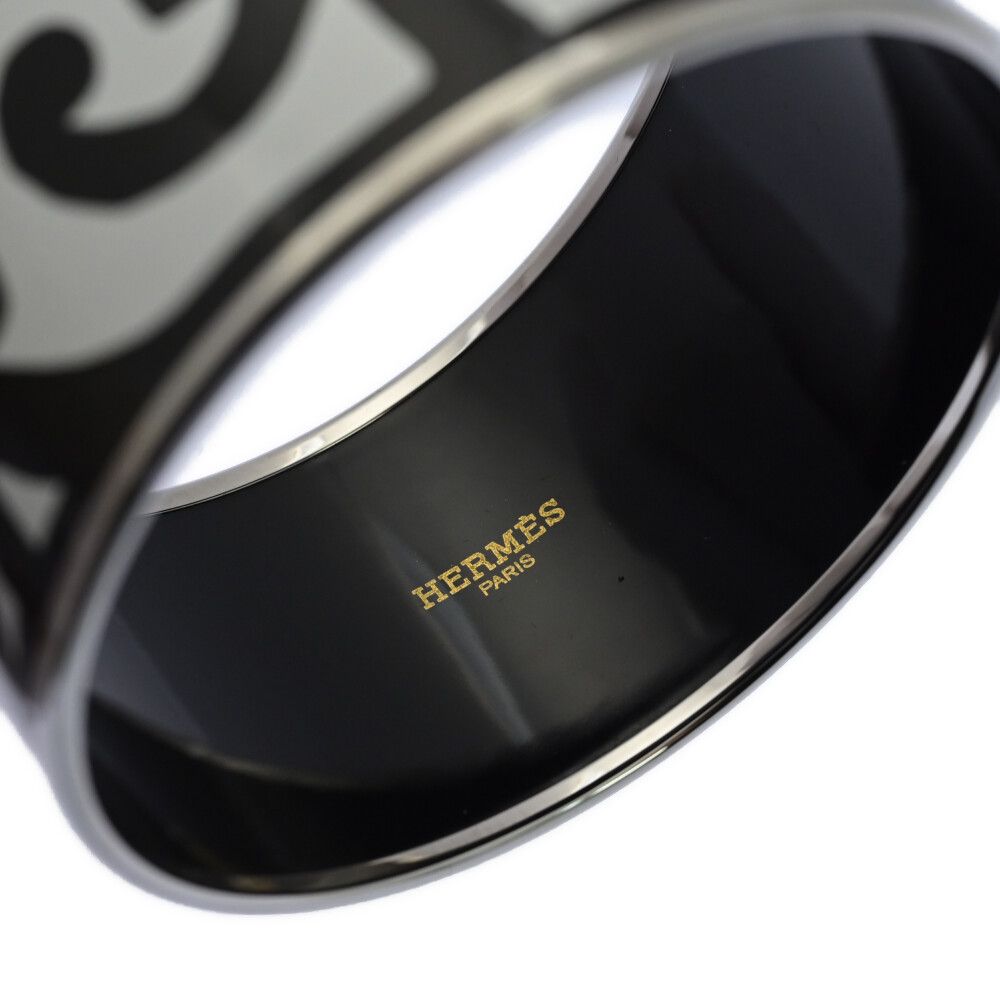 HERMES エルメス エマイユGM・＃Mバングル/合金/メッキ-66.1g/ブラック