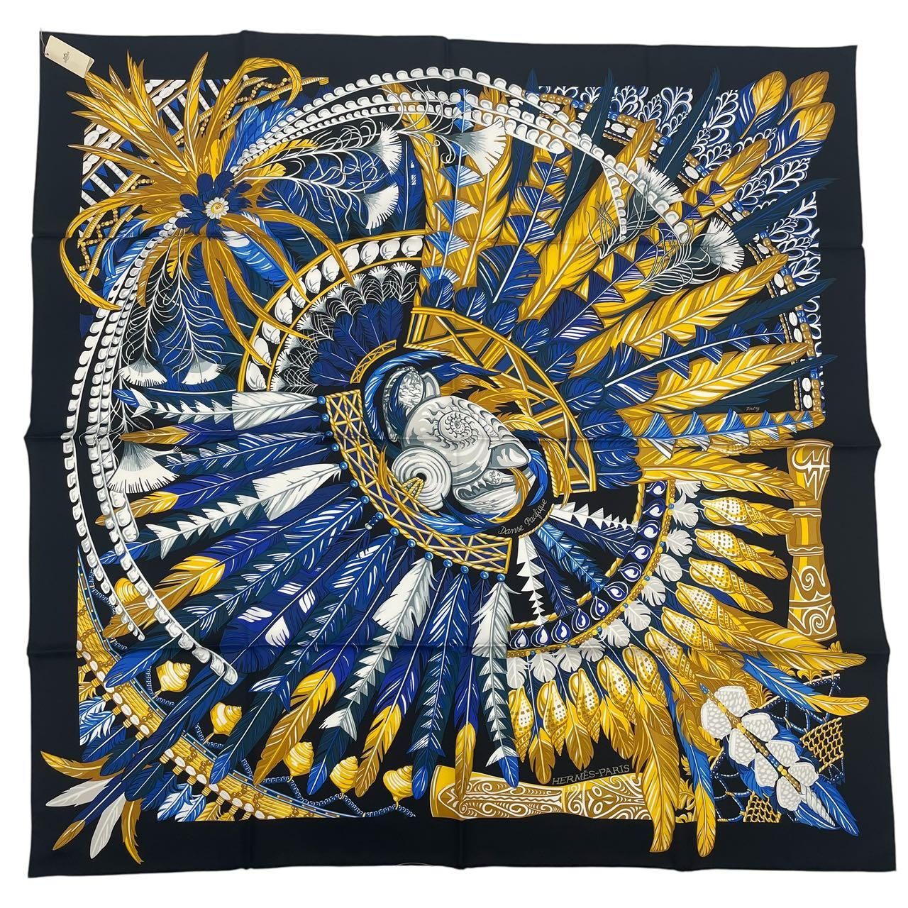 ✨希少美品✨ HERMES エルメス カレ90 DANSE PACIFIQUE 未使用品 HERMES エルメス カレ90 DANSE PACIFIQUE シルク100％ ブルー