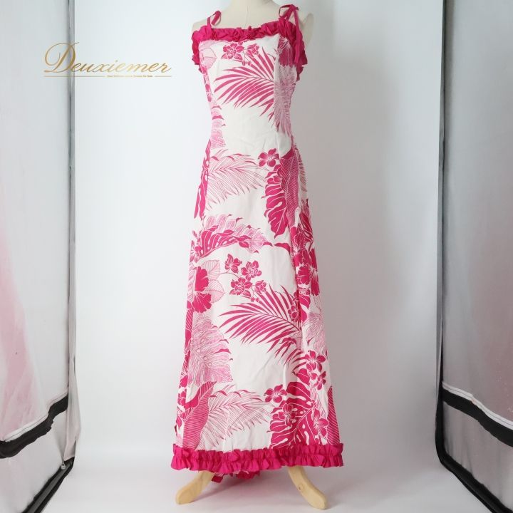 フラダンス 衣装 ワンピース ドレス ホワイト系 トーチジンジャー