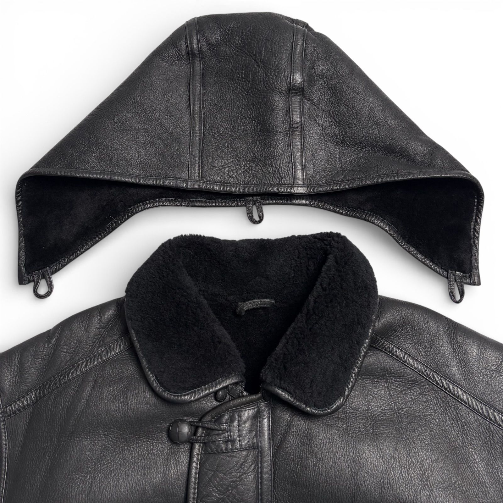 羊革】VAN JAC ムートンコート 黒 XL位 本革 ダッフルコート - メルカリ