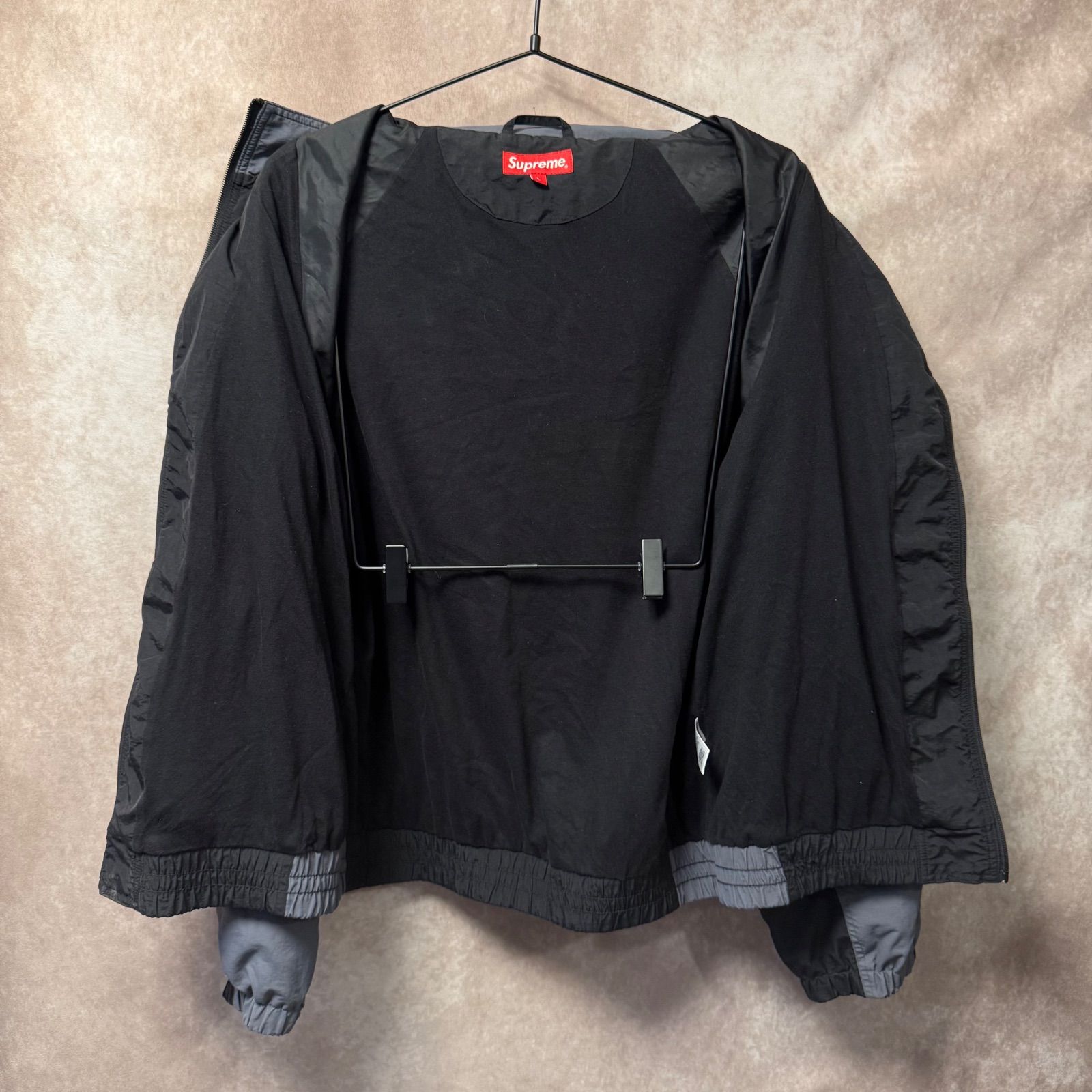 Supreme ナイロンジャケット L ビッグロゴ ブラック グレー 
