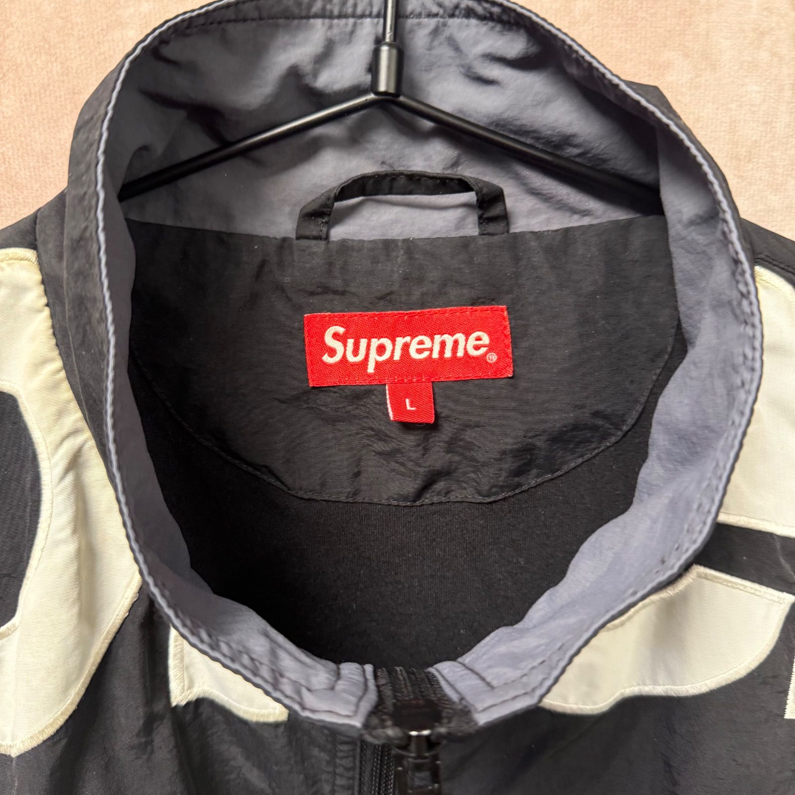 Supreme ナイロンジャケット L ビッグロゴ ブラック グレー