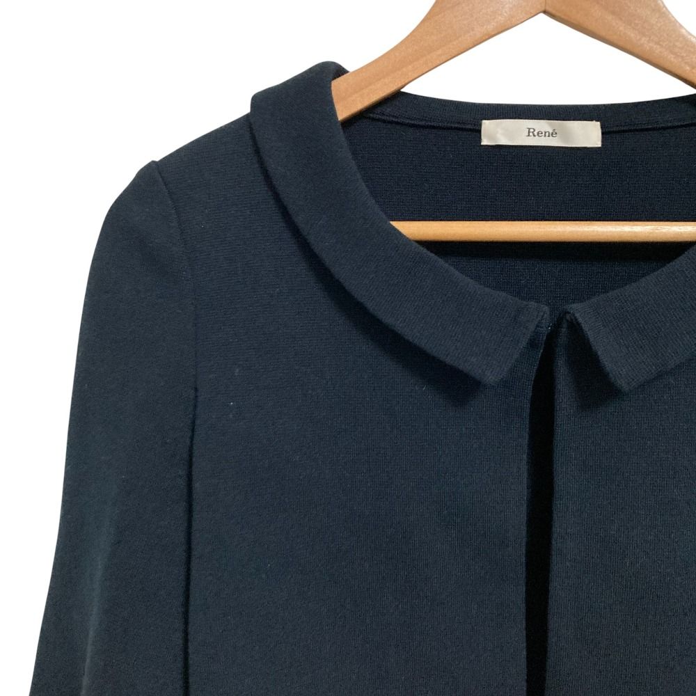 美品✨　Rene ルネ　ショートボレロ 34 ネイビー　フォーマルジャケット 美品 Rene ルネ ショートニット ボレロ ジャケット 6822770 36サイズ