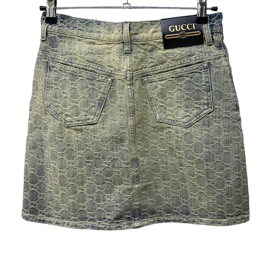 グッチ GUCCI デニム GGジャガード スカート ボトムス 678789 コットン
