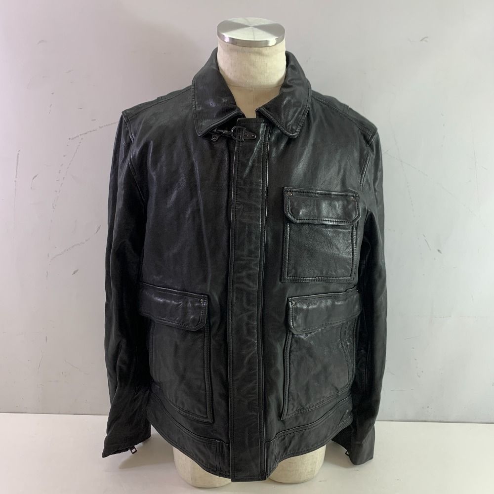 04w5727▽※【中古】DIESEL ディーゼル フックボタンレザージャケット