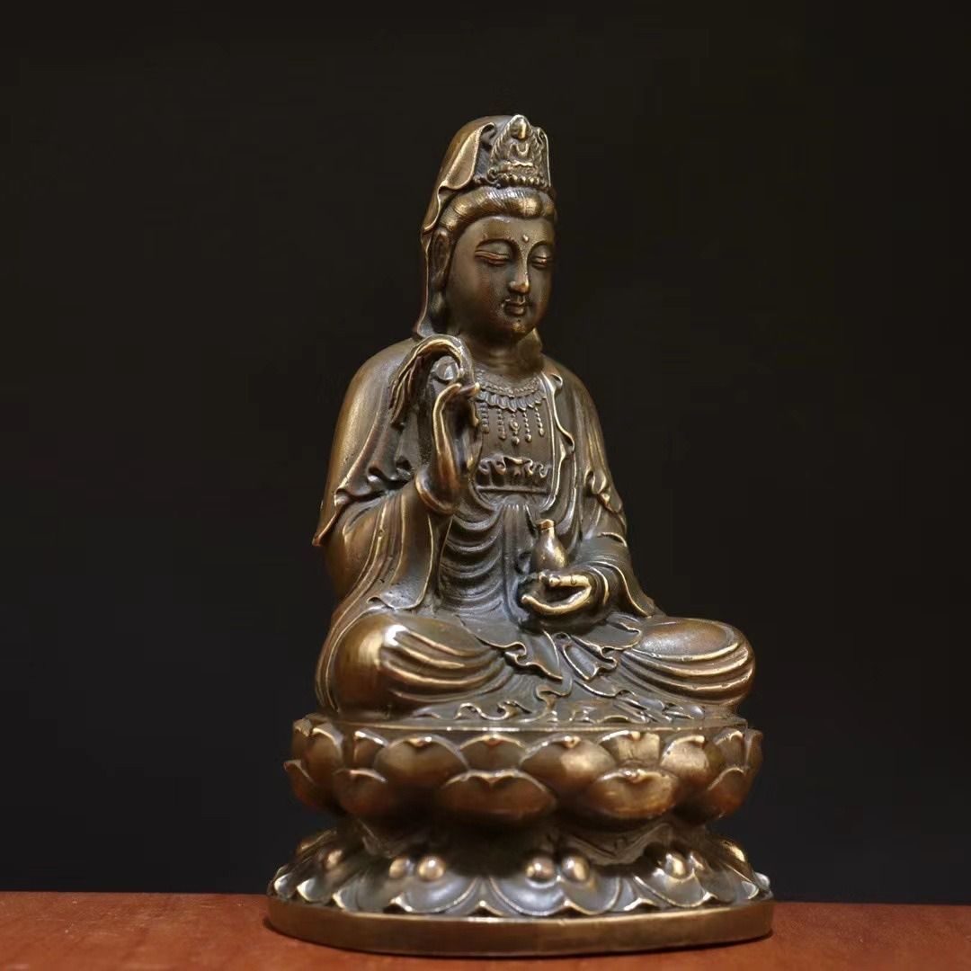 南シナ海観音 観音菩薩 神 神様 置物 オブジェ 銅製 幸運 長寿 縁起物
