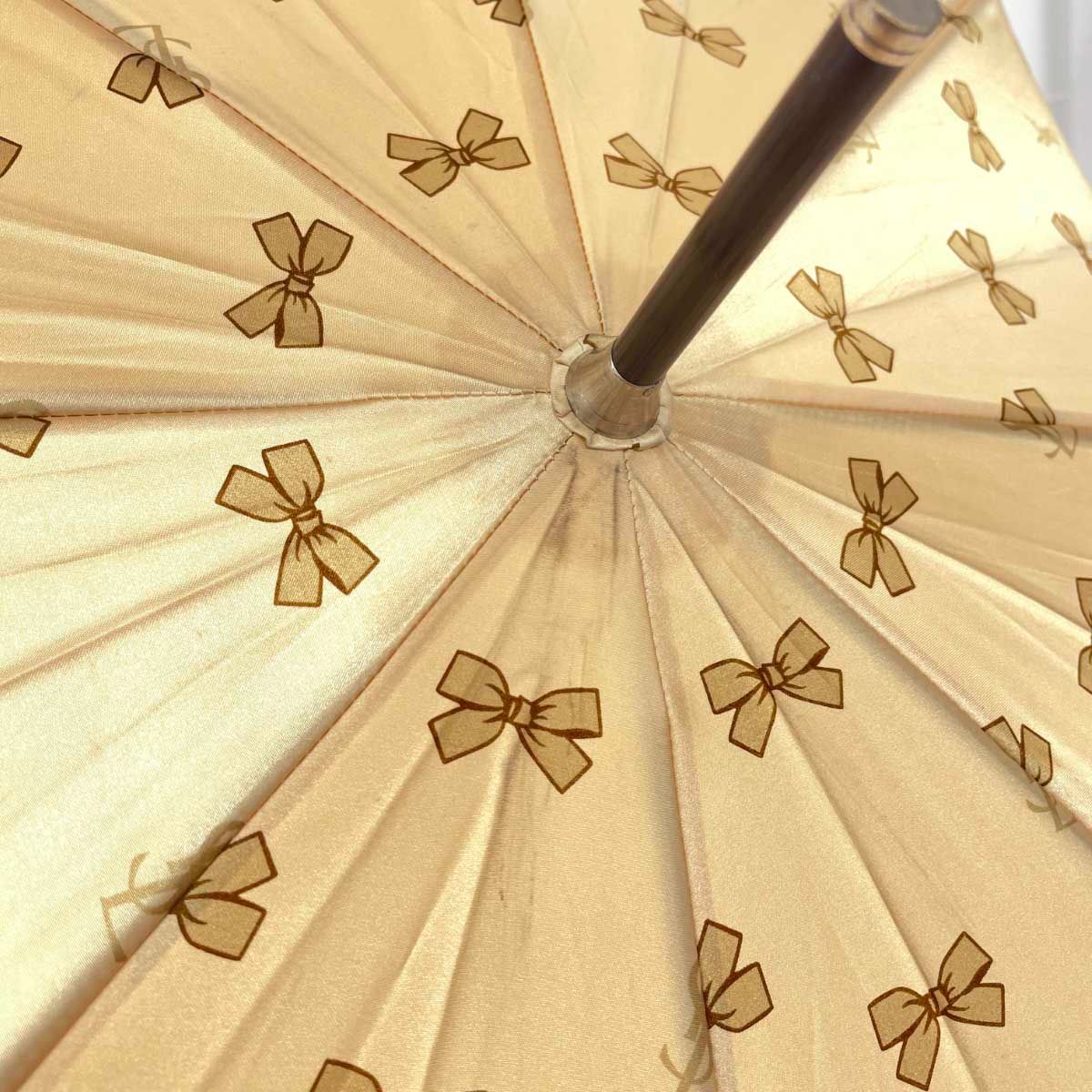 YvesSaintLaurent(YSL) イヴサンローラン 長傘 ロゴ/リボン ブラウン