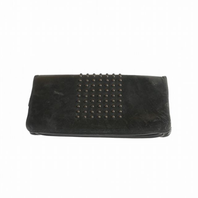 パトリックステファン PATRICK STEPHAN スタッズ レザーロングウォレット 長財布 ブラック 黒