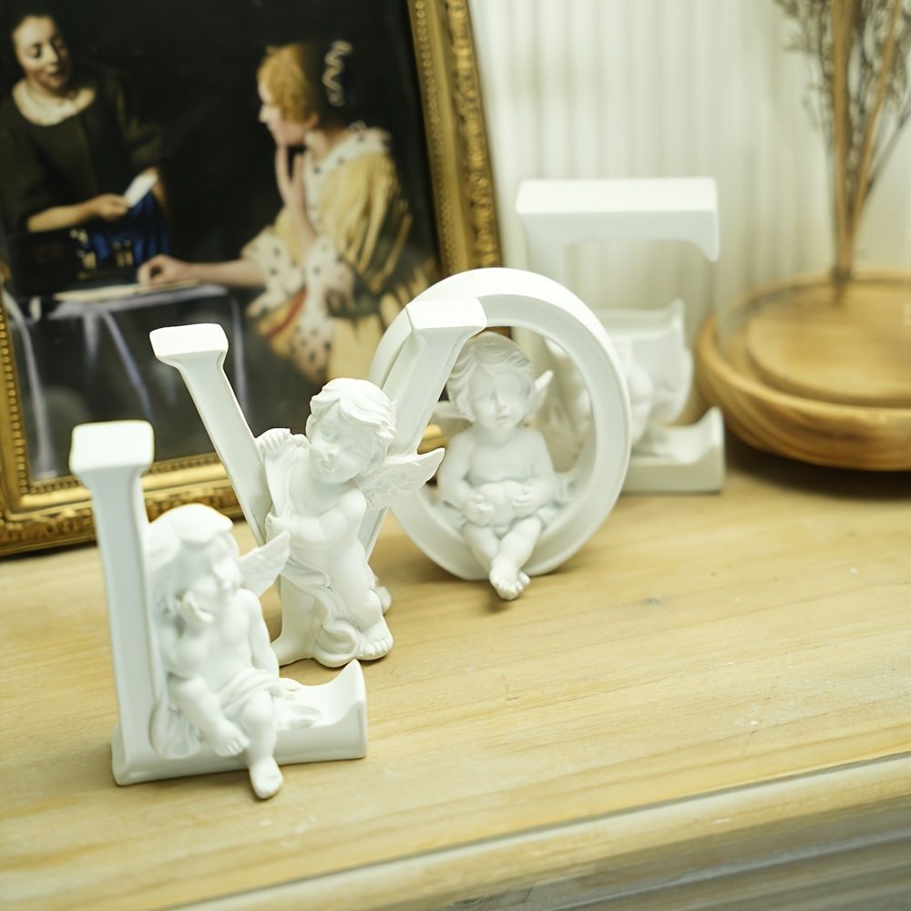 天使のオブジェ LOVE 置物 インテリア ホワイト エンジェル