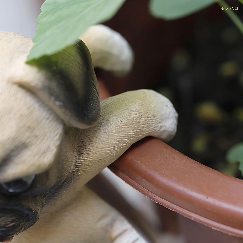 壁掛け 鉢植え 吊り下げ ぶら下げ 植木鉢 プランター プラントポット フラワーポット 花瓶 インテリア ぶら下がっているパグ 犬 ユニーク