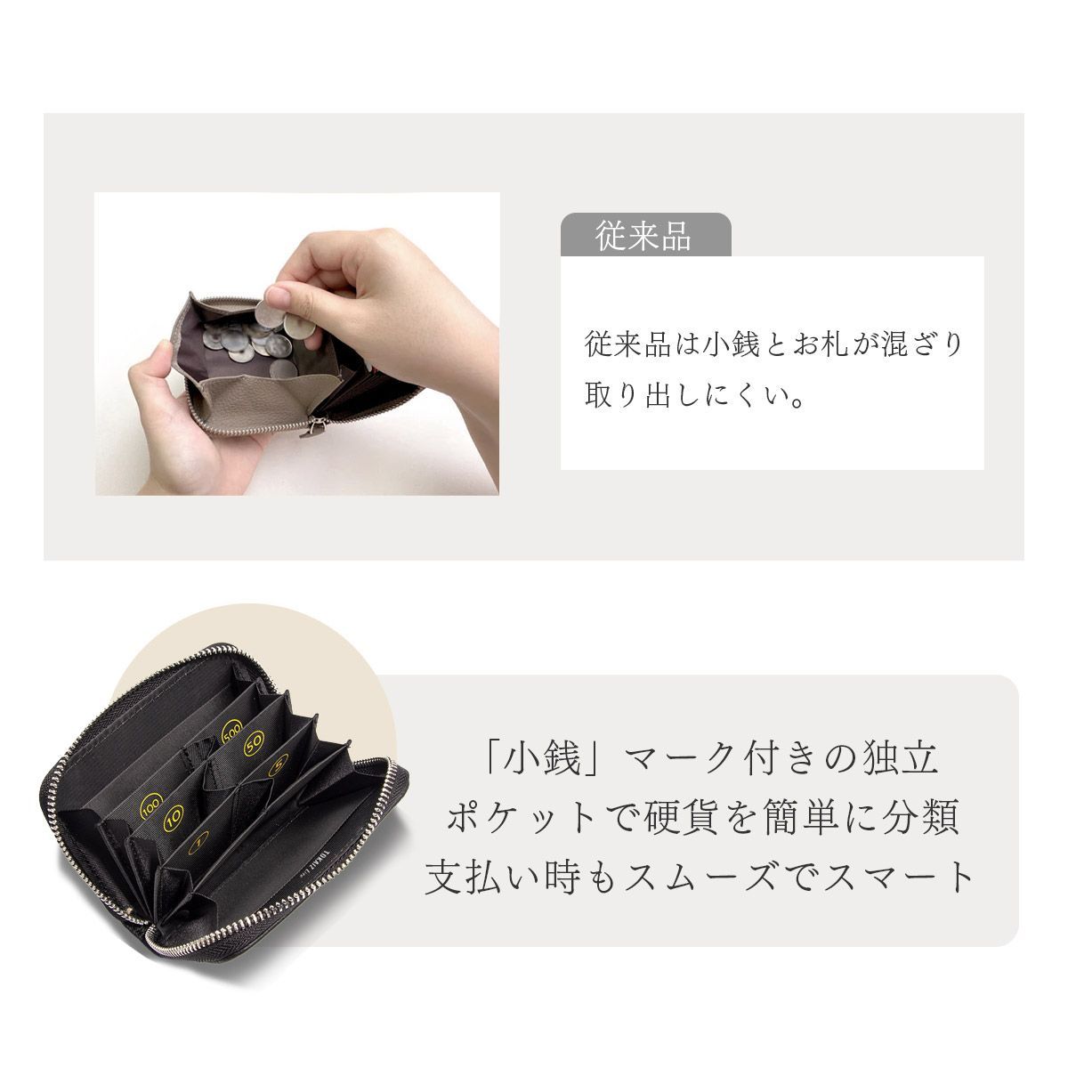 コインポケット仕分け設計】ミニ財布 レディース 本革 じゃばら財布 大