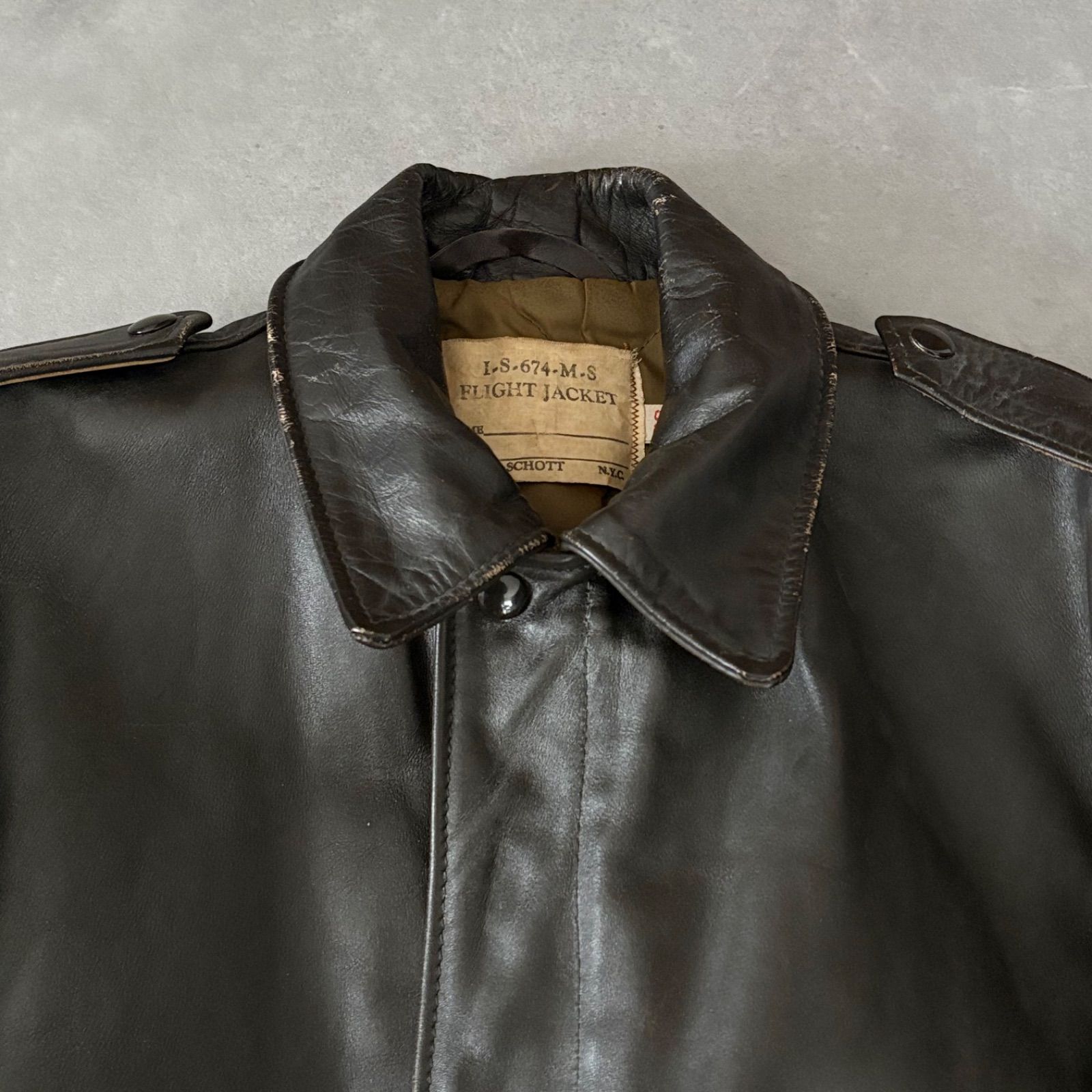 70s Schott 44 レザー フライトジャケット ブラウン A-2 70s Schott 44 レザー フライトジャケット ブラウン A-2 Schott G-1